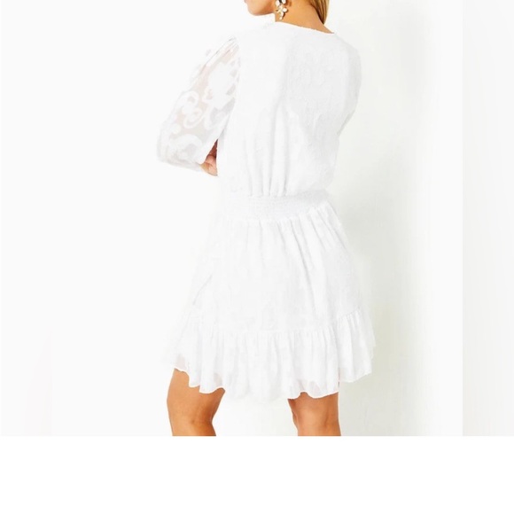 NWT, Lilly Pulitzer White Long Sleeve Dress size 6 - Picture 2 of 4